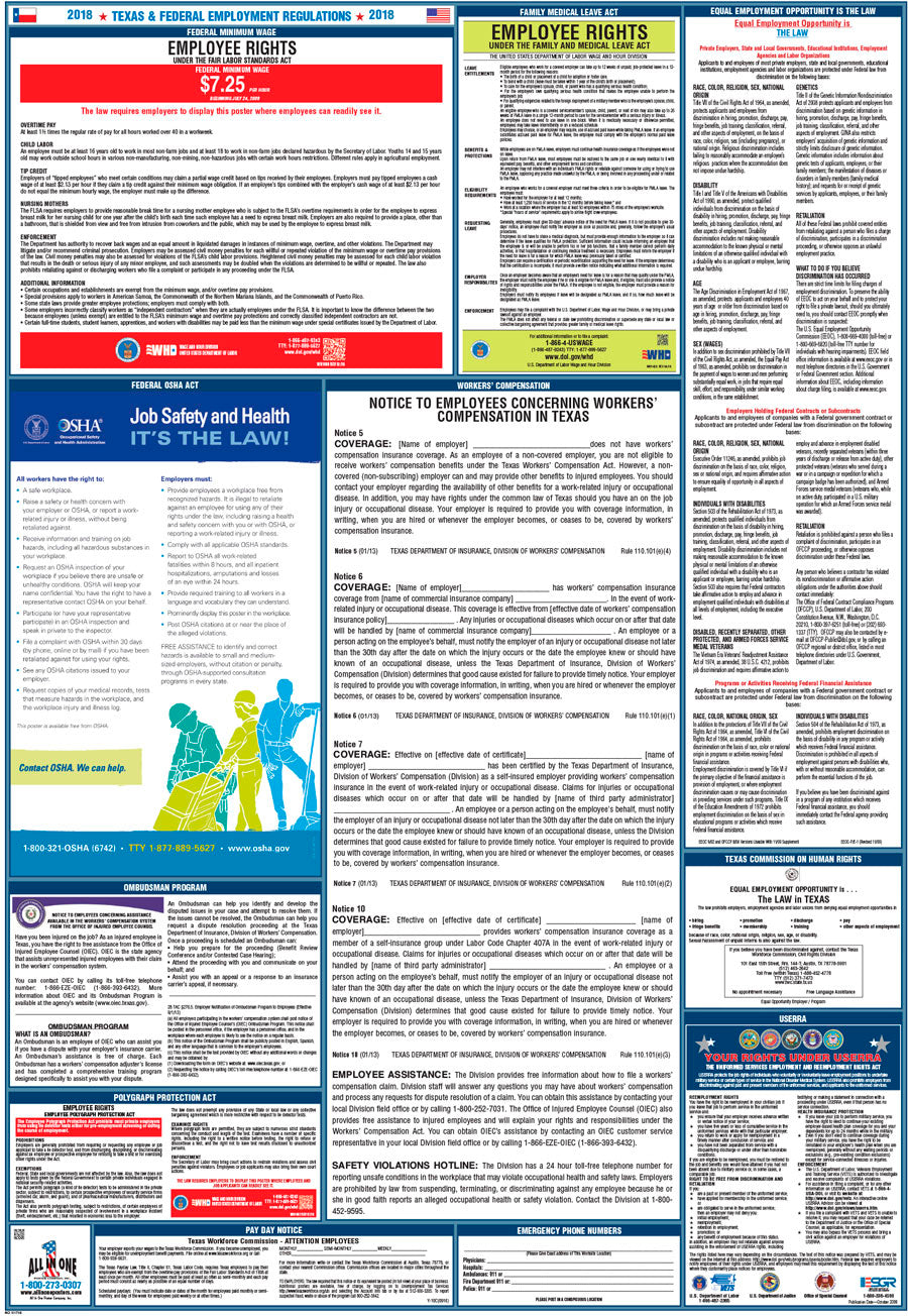 2026 Texas & Federal Combination Public Entities Poster