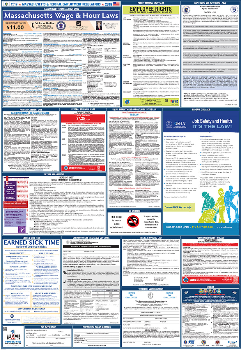 2026 Massachusetts & Federal Combination Private Business & Organizations Poster