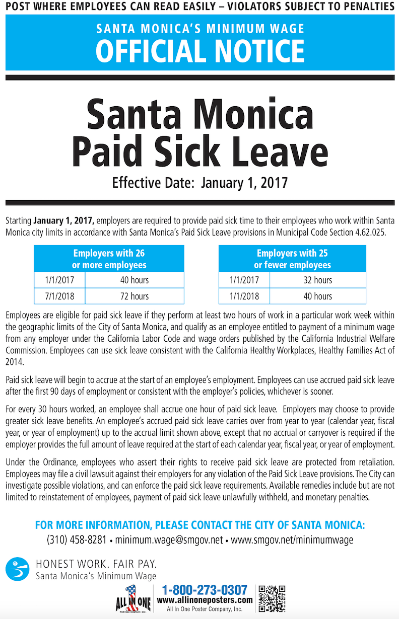Santa Monica Paid Sick Leave