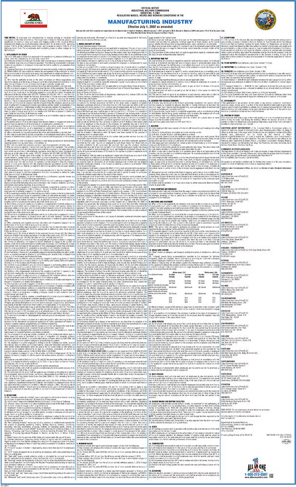 2026 California Industry Welfare Commission Wage Order