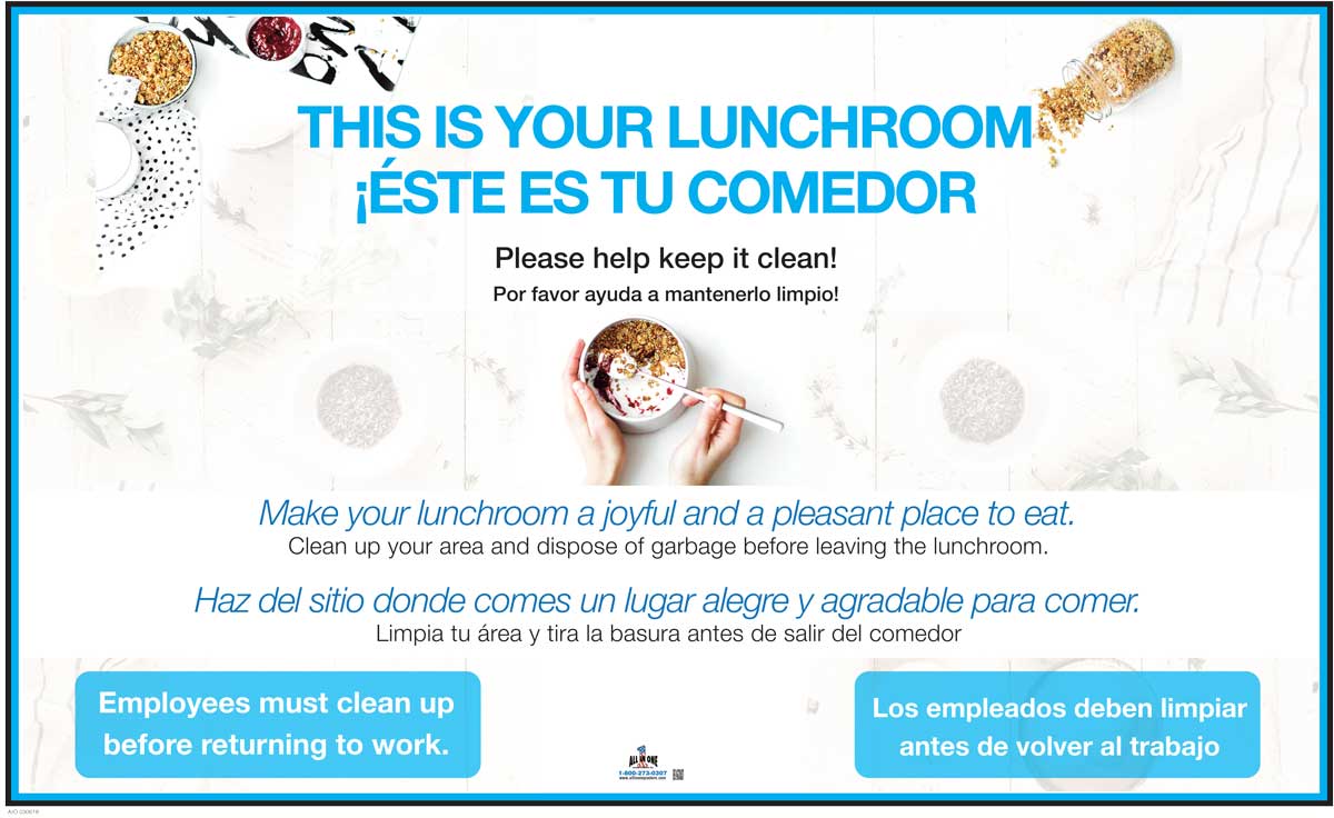Lunchroom Cleanliness Poster Bilingual