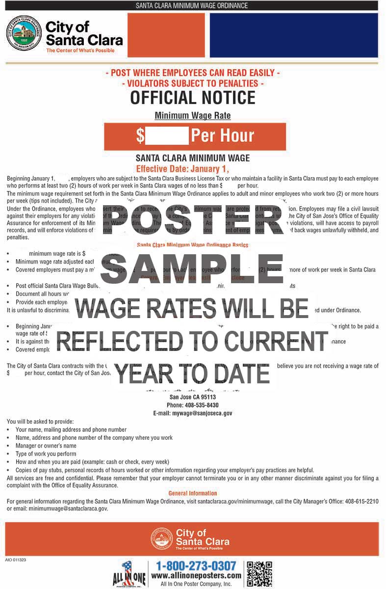 2026 Santa Clara Minimum Wage