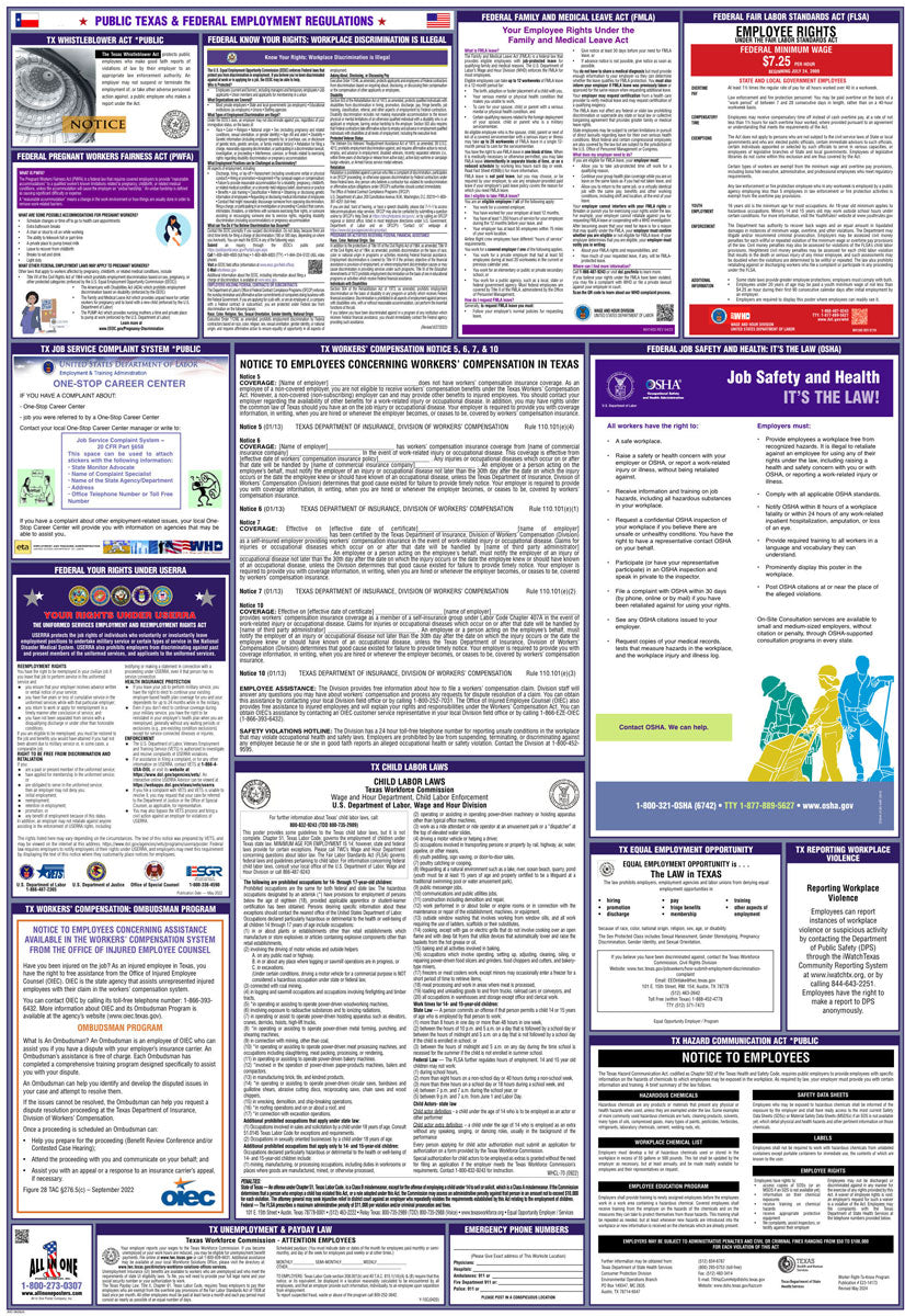 2026 Texas & Federal Combination Public Entities Poster