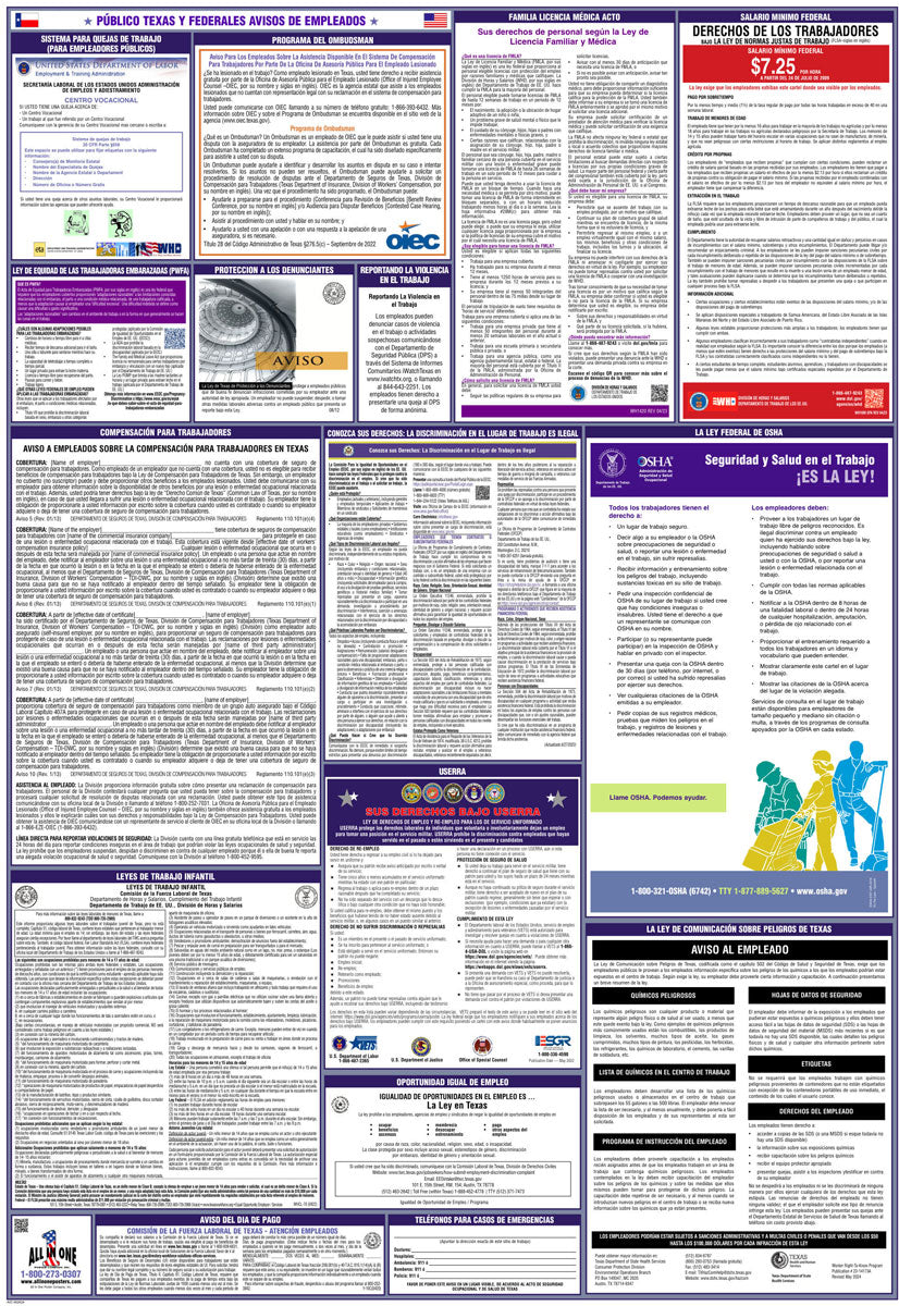 2026 Texas & Federal Combination Public Entities Poster