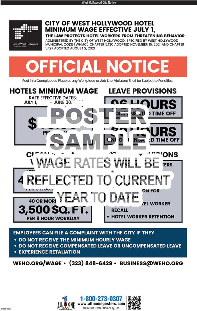 2026 West Hollywood Minimum Wage