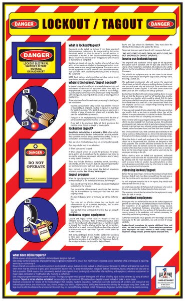 Lockout / Tagout | OSHA Safety Poster for Workplace