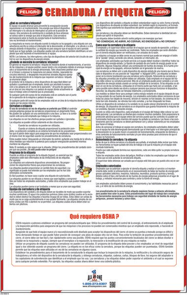 Lockout / Tagout | OSHA Safety Poster for Workplace