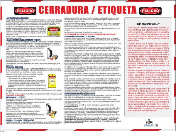 Lockout / Tagout | OSHA Safety Poster for Workplace