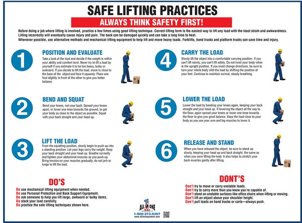 Safe Lifting Osha Safety Poster For Workplace - Bank2home.com