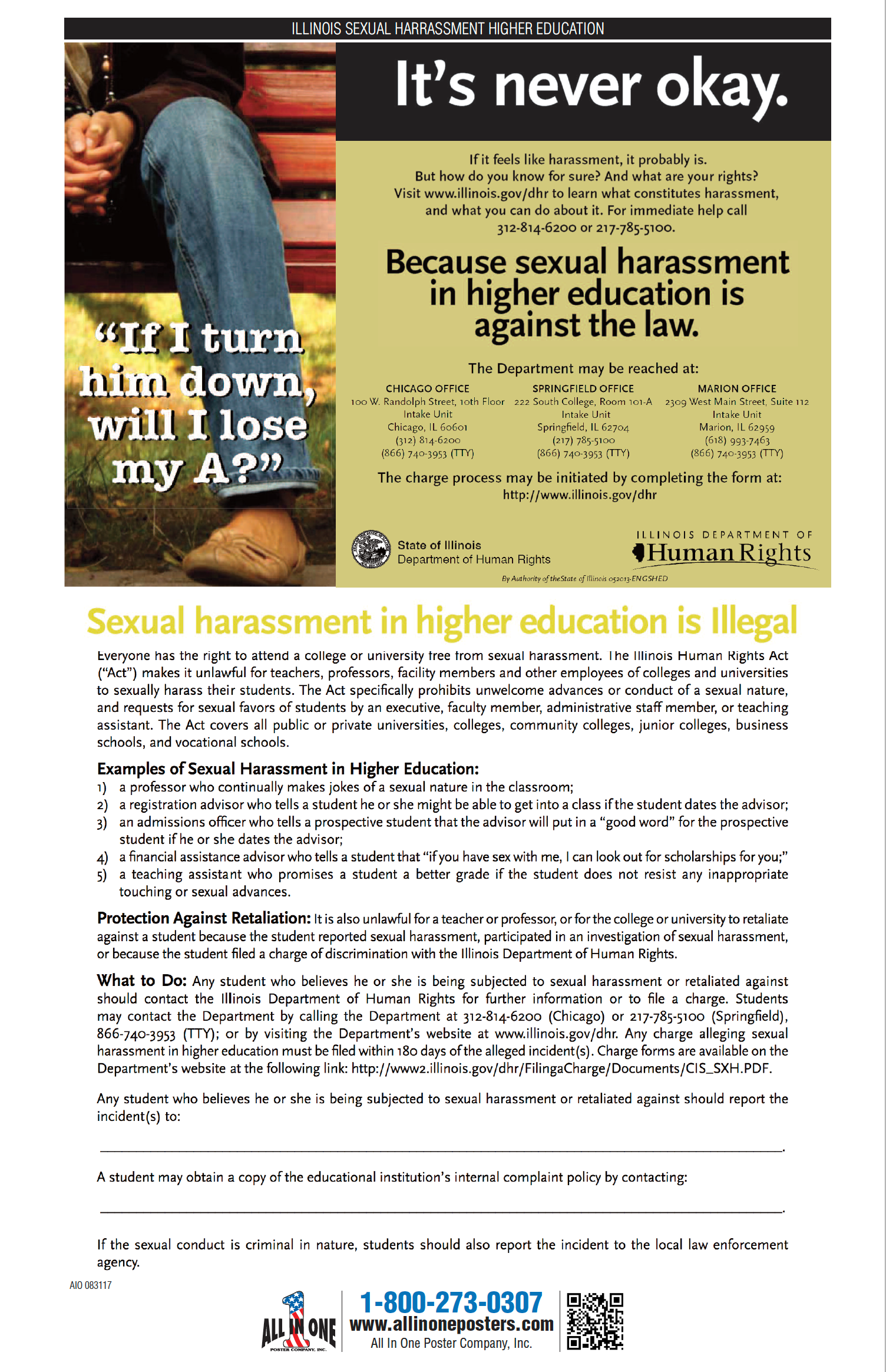 Illinois Sexual Harassment in Higher Education Poster