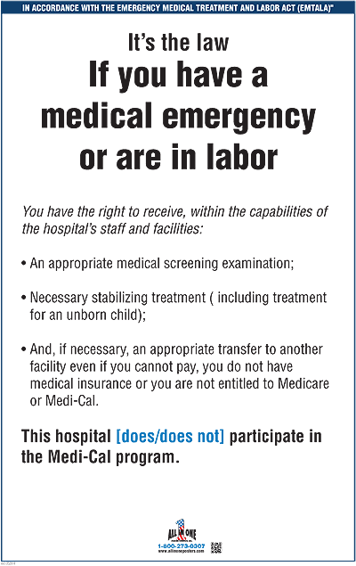 Emergency Medical Treatment and Labor Act Medi-Cal