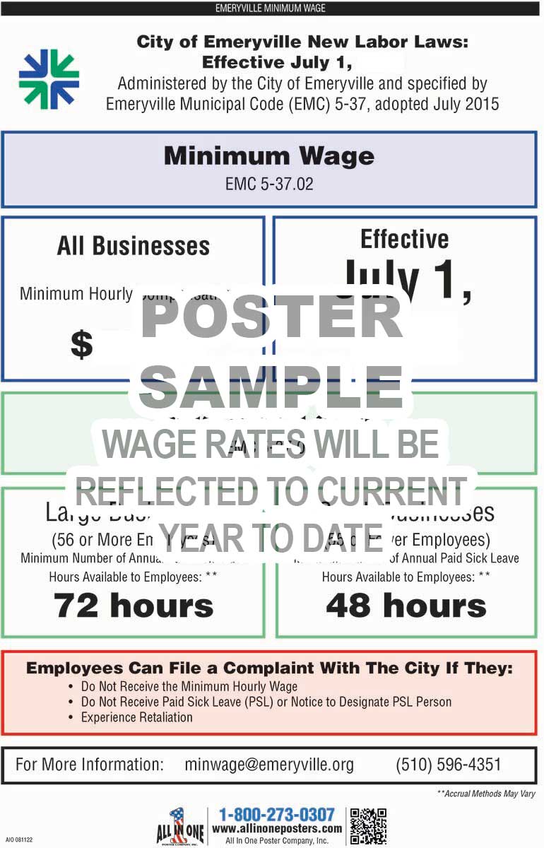 2026 Emeryville Minimum Wage