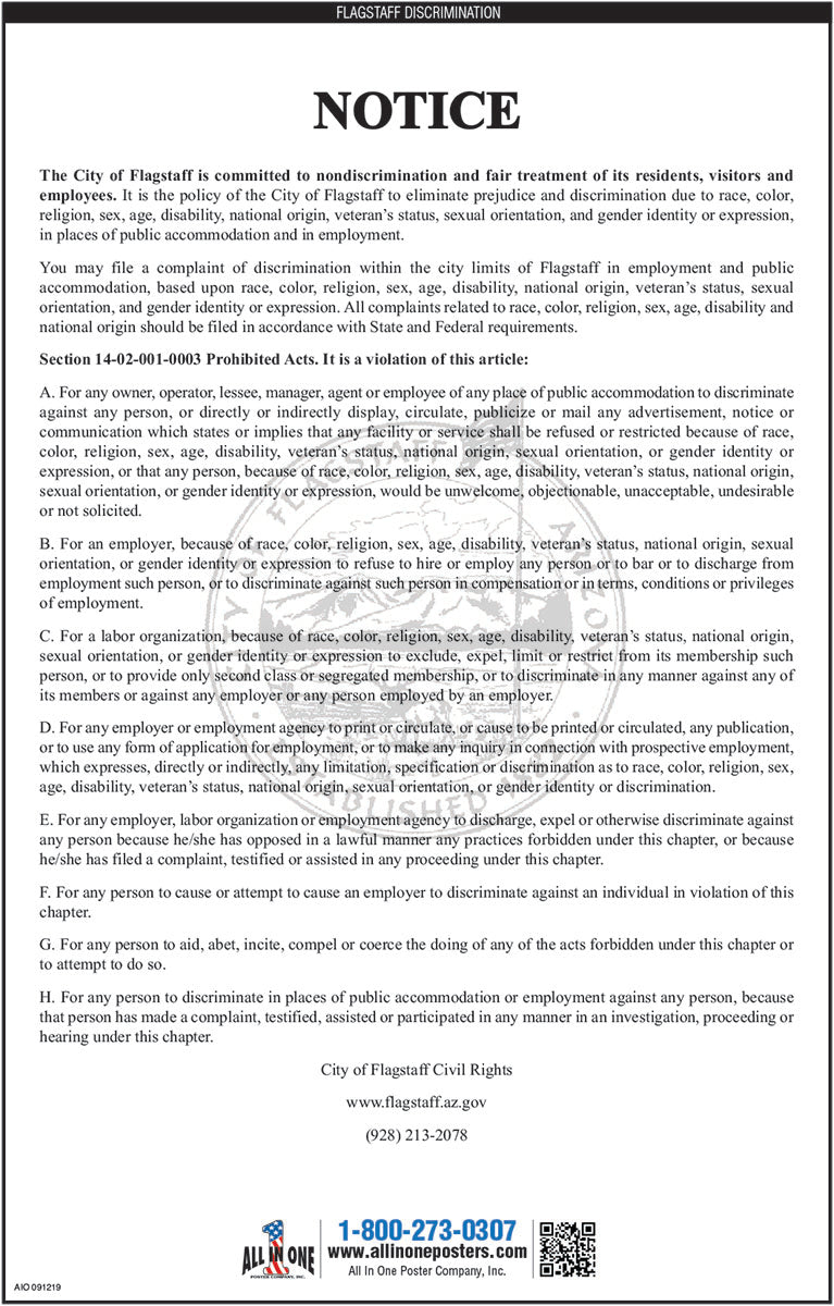 Flagstaff City Discrimination Notice