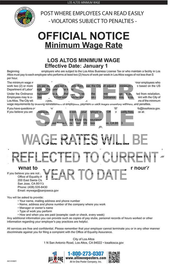 2026 Los Altos Minimum Wage