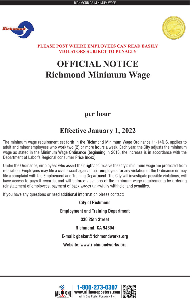 2026 Richmond Minimum Wage