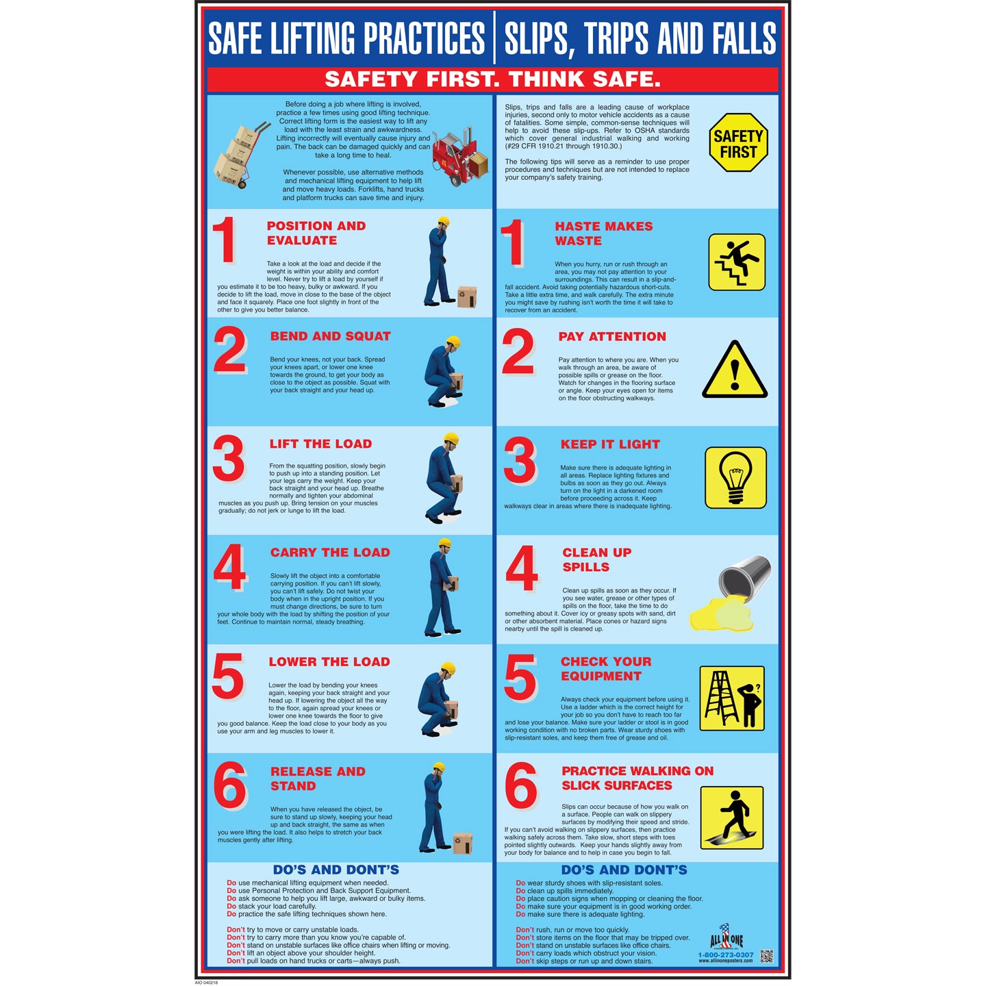 Safe Lifting and Slips, Trips & Falls Poster