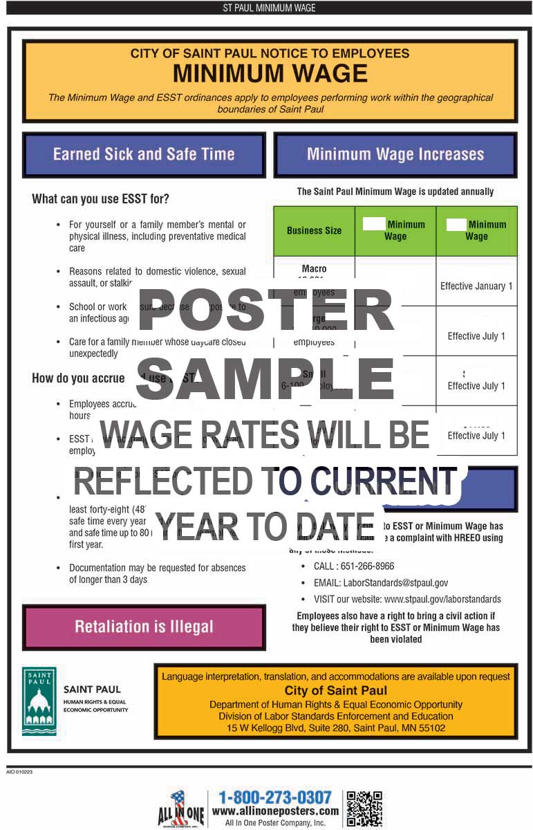 2026 St Paul Minimum Wage & Paid Sick Leave