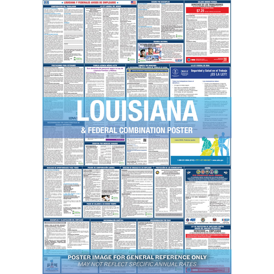 Louisiana & Federal Labor Law Poster | All In One Poster Company – All ...