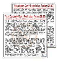 Texas Gun Law Poster Bilingual